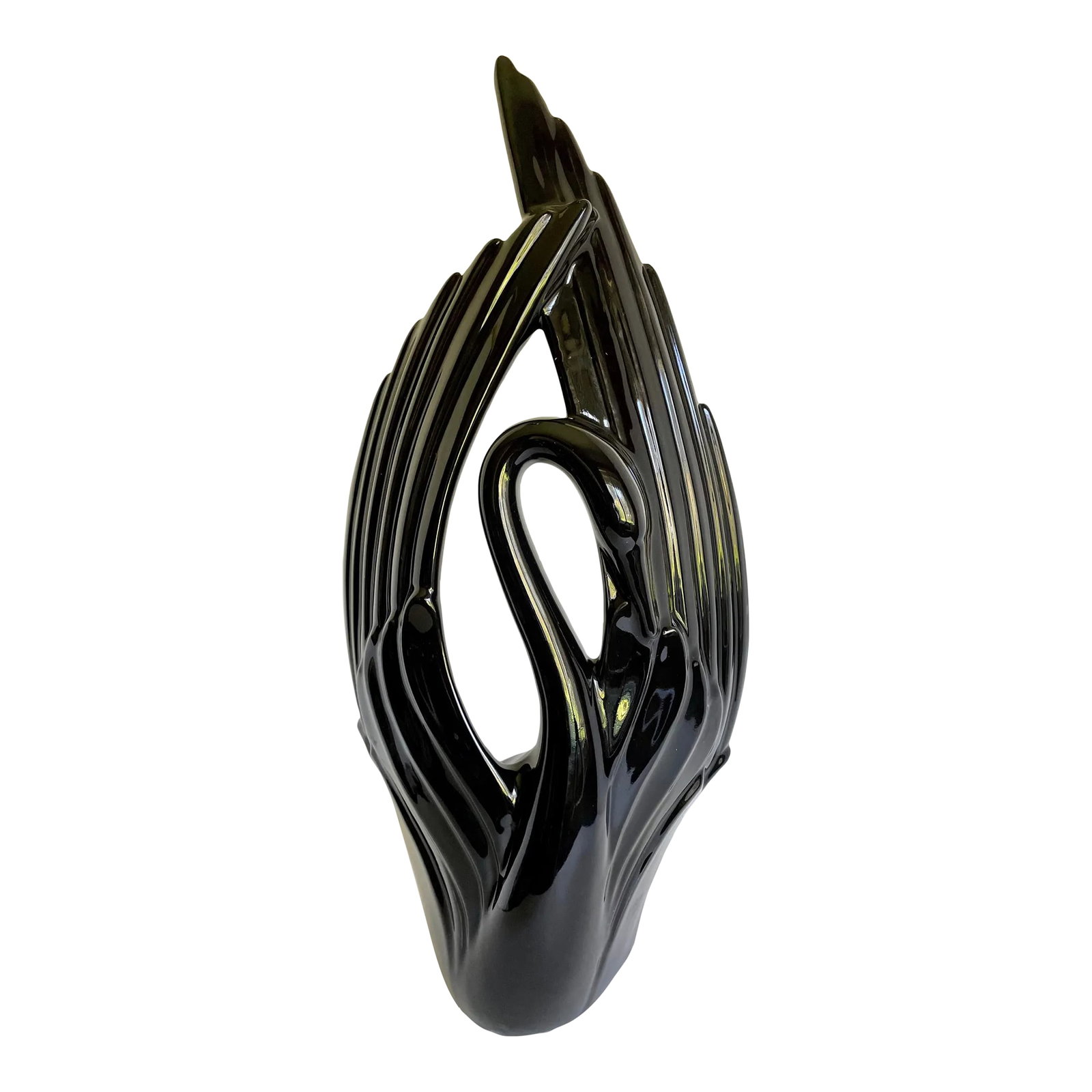 1960's Royal Haeger Pottery Black Ceramic Swan (1 of 10)