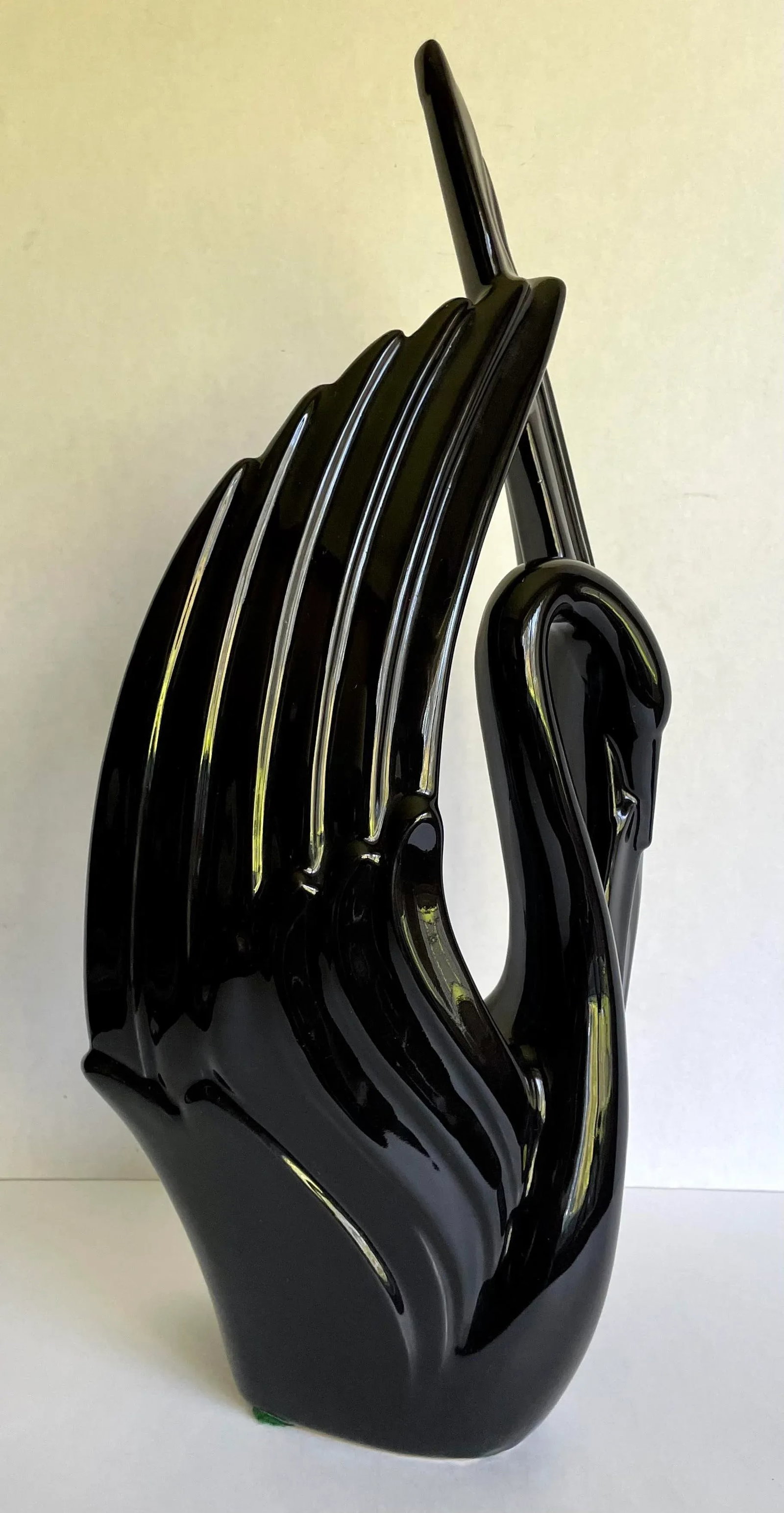 1960's Royal Haeger Pottery Black Ceramic Swan - 5
