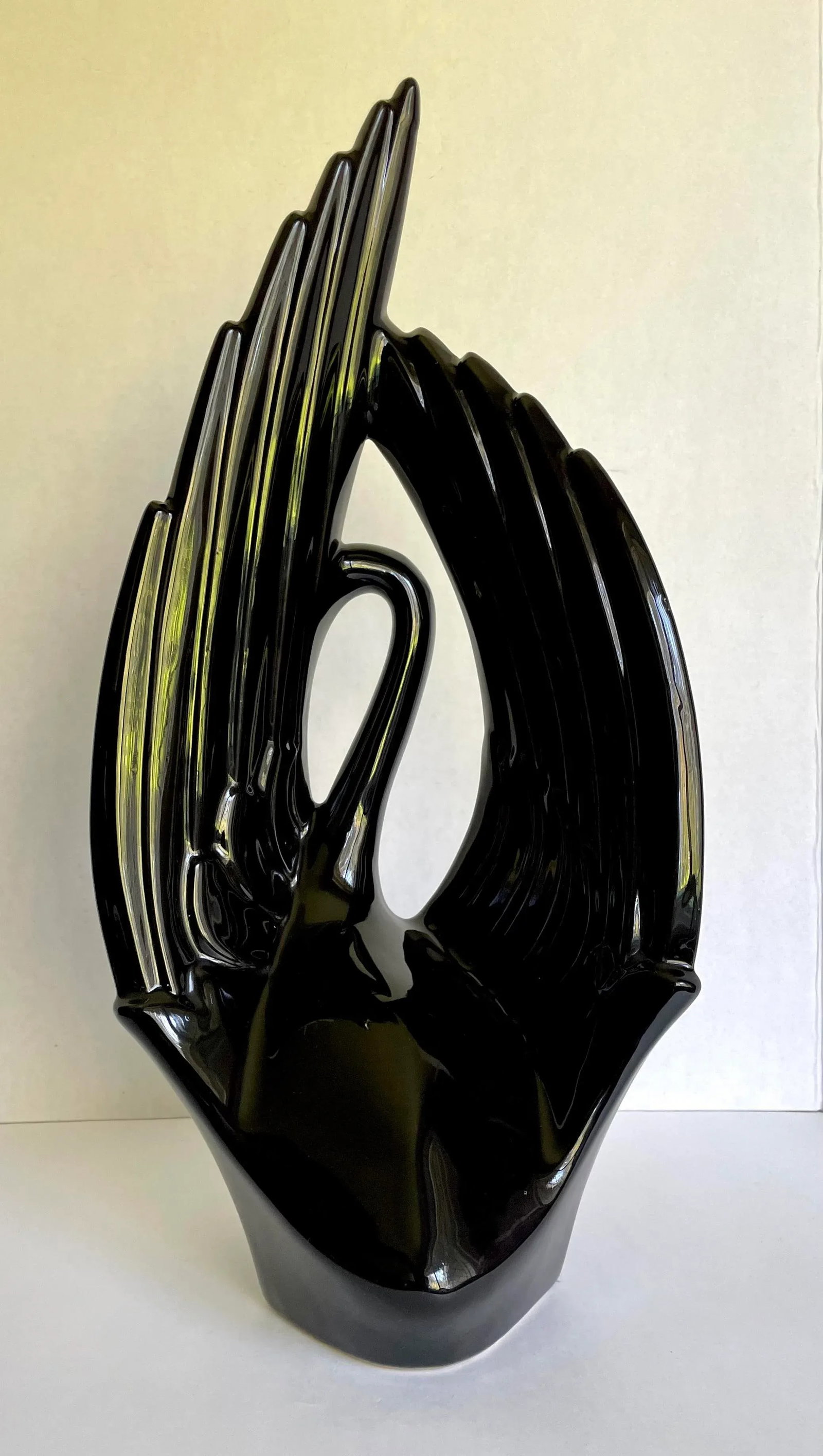 1960's Royal Haeger Pottery Black Ceramic Swan - 7