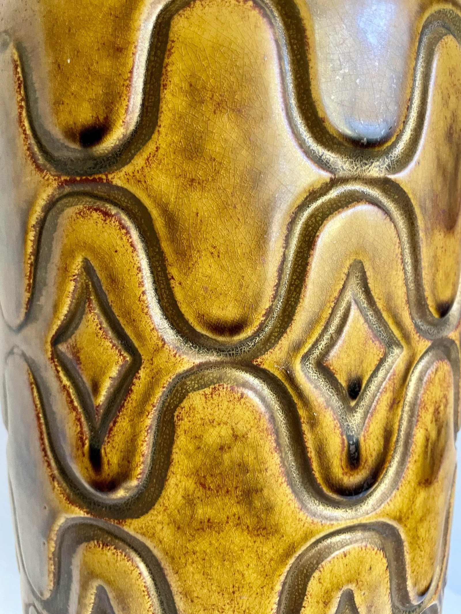 1960s Mid-Century Modern Ceramic Glazed Pottery Lamp - 5