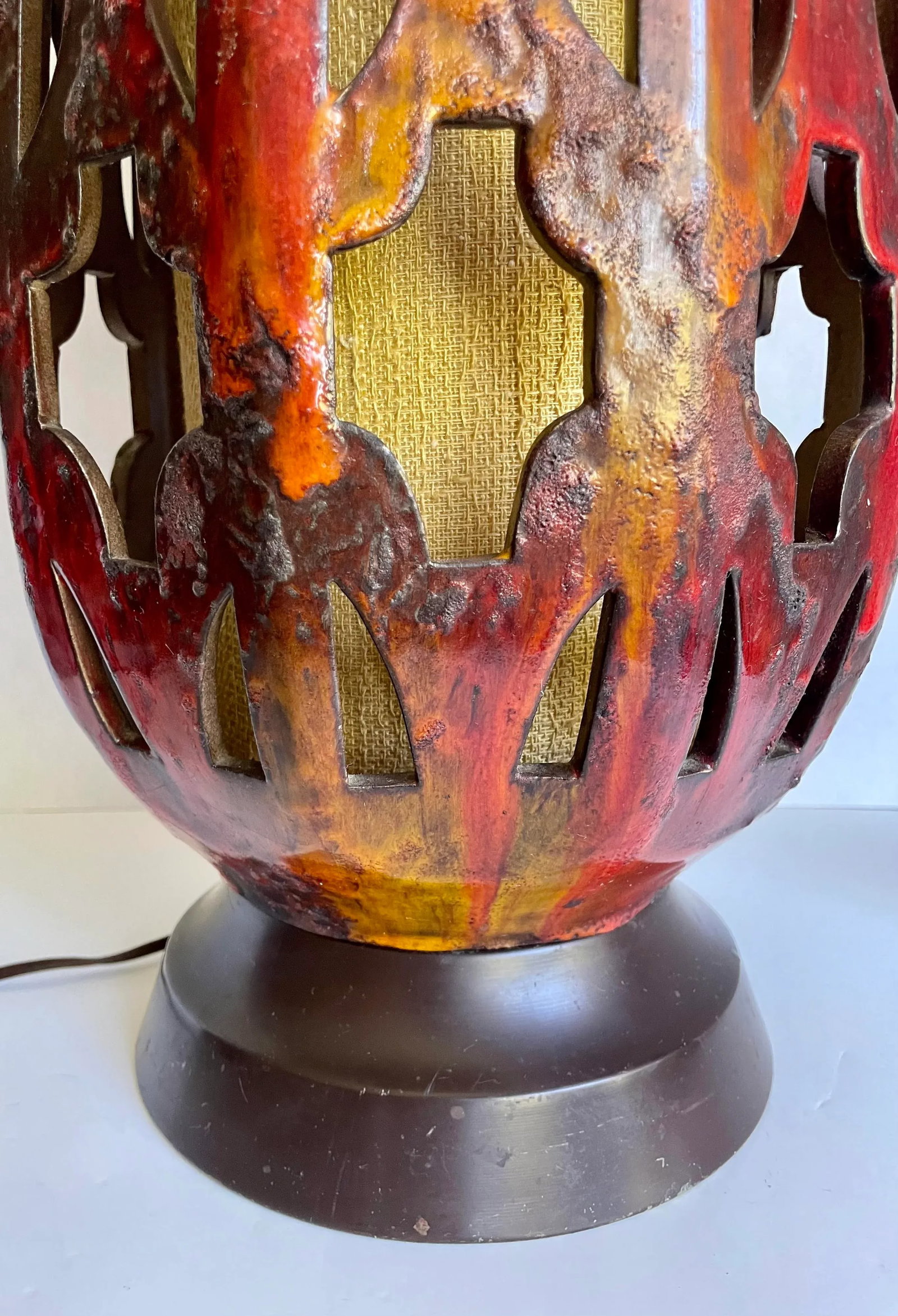 1960s Mid-Century Modern Ceramic Glazed Pottery Lava Table Lamp - 4
