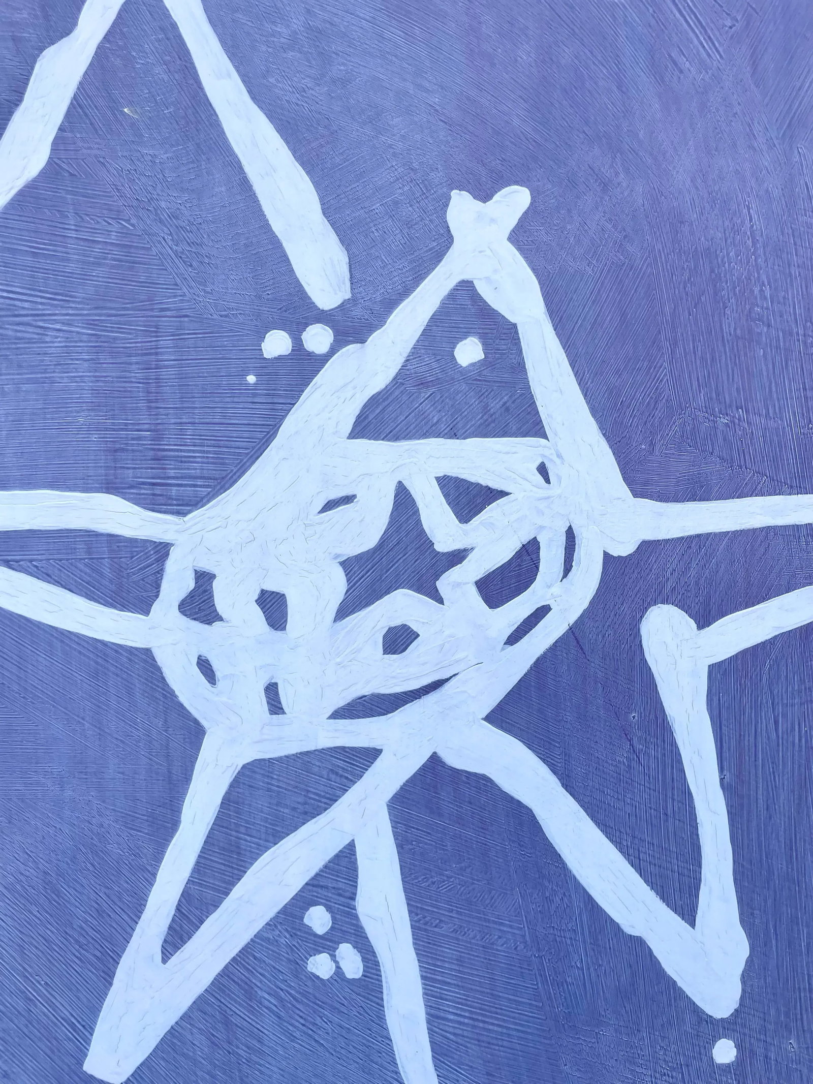 Late 20th Century Original XL Purple Star Painting on Board Signed by Zandra Rhodes - 4