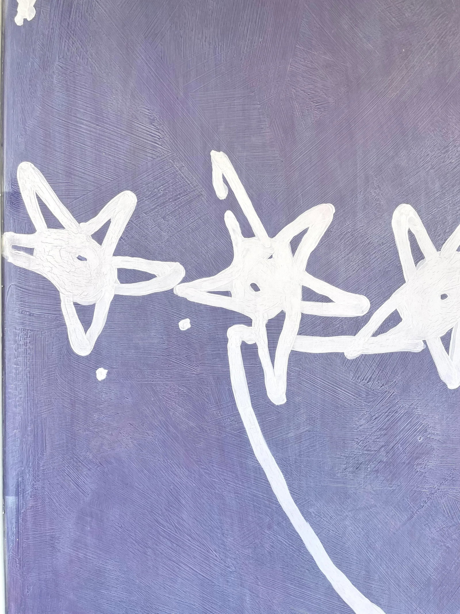 Late 20th Century Original XL Purple Star Painting on Board Signed by Zandra Rhodes - 8