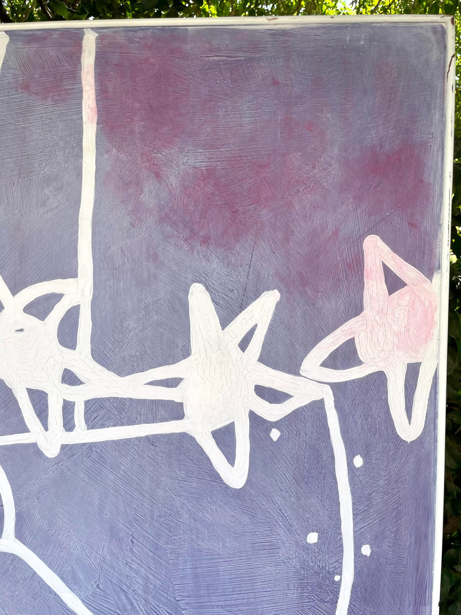 Late 20th Century Original XL Purple Star Painting on Board Signed by Zandra Rhodes - 9
