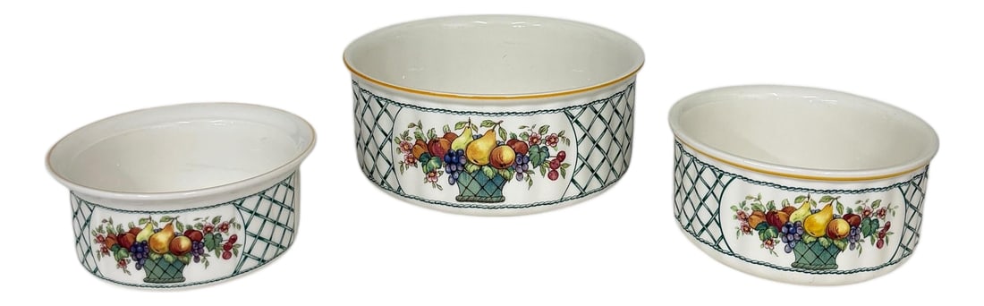 Late 20th Century Villeroy & Boch Vilbofour Basket Soufflé Bowls - Set of 3 (1 of 8)