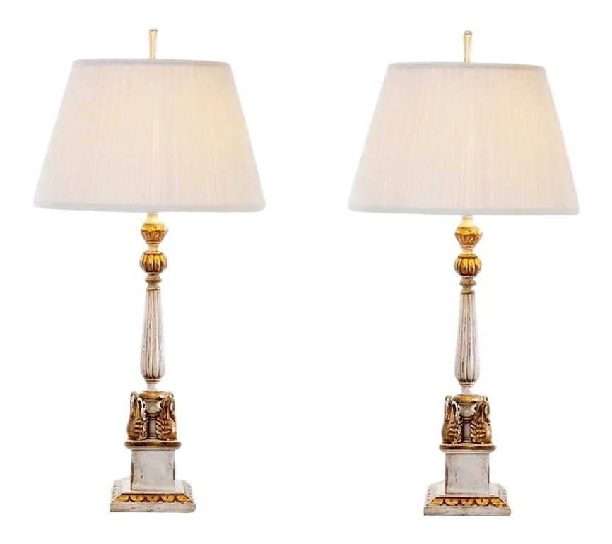 Italian Empire Style Table Lamps "Solange" - a Pair: Created by Judson Rothschild for The Rothschild Collection - "Solange" 1995 Â© In the Italian Empire style manufactured out of American Hard Maple, with a lobed baluster and ring-turned colu