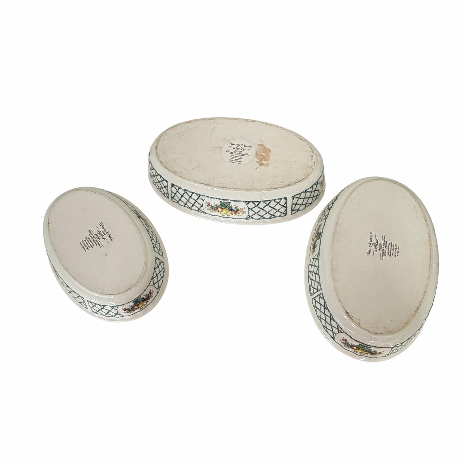 1990s Villeroy & Boch Basket Pattern Oval Casserole Dish - Set of 3 - 2