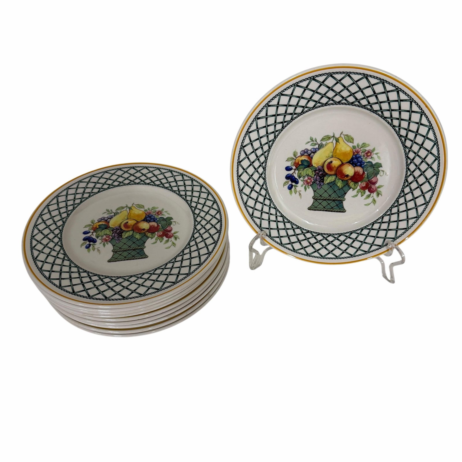 1990s Villeroy & Boch Basket Salad Plate - Set of 10 - 2