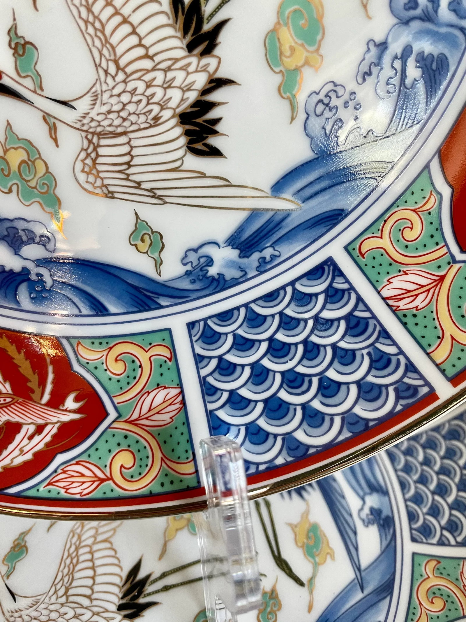 Japanese Imari Asian Crane Dinnerware and Serving Set - 19 Pieces - 5