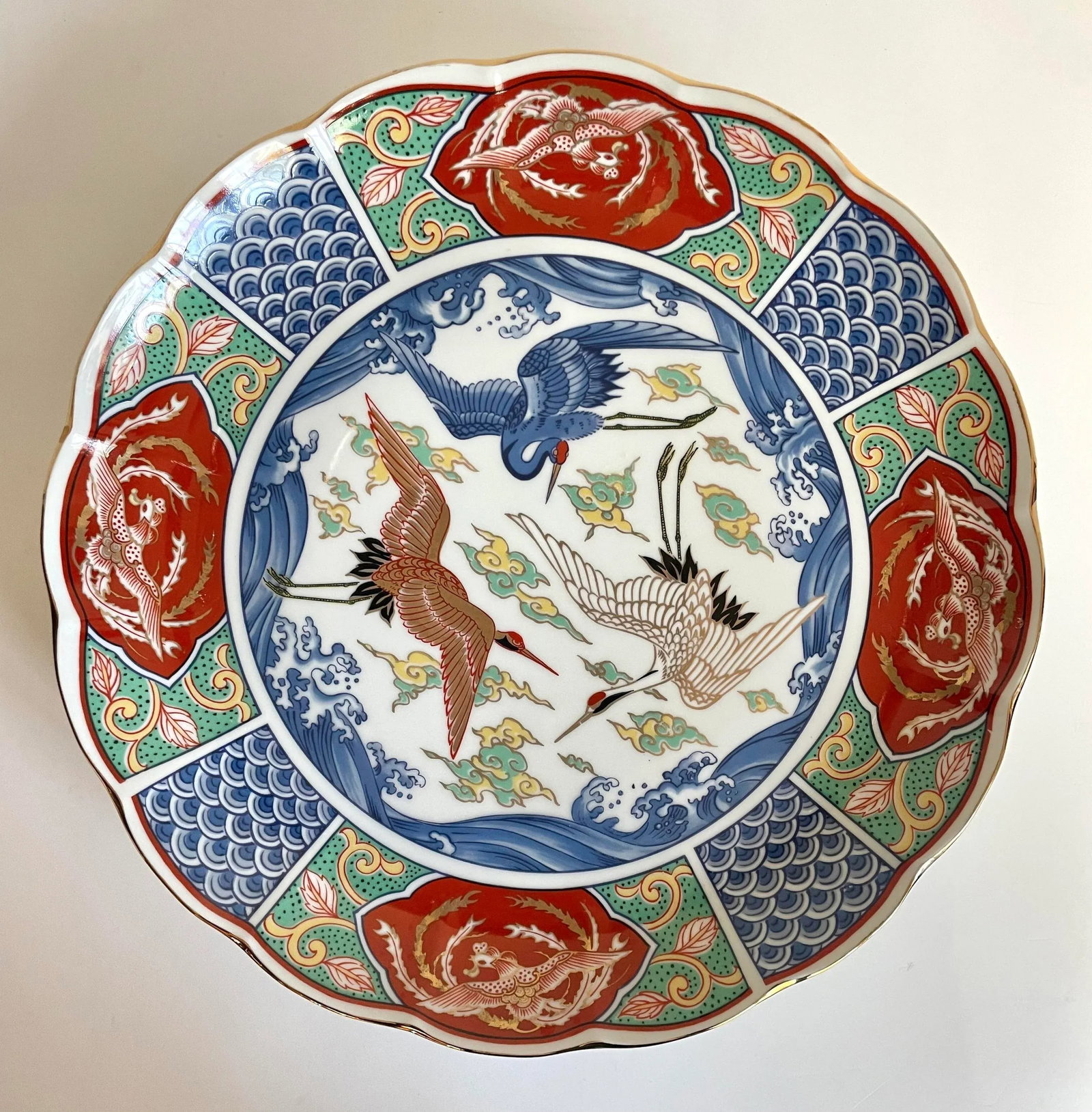 Japanese Imari Asian Crane Dinnerware and Serving Set - 19 Pieces - 9