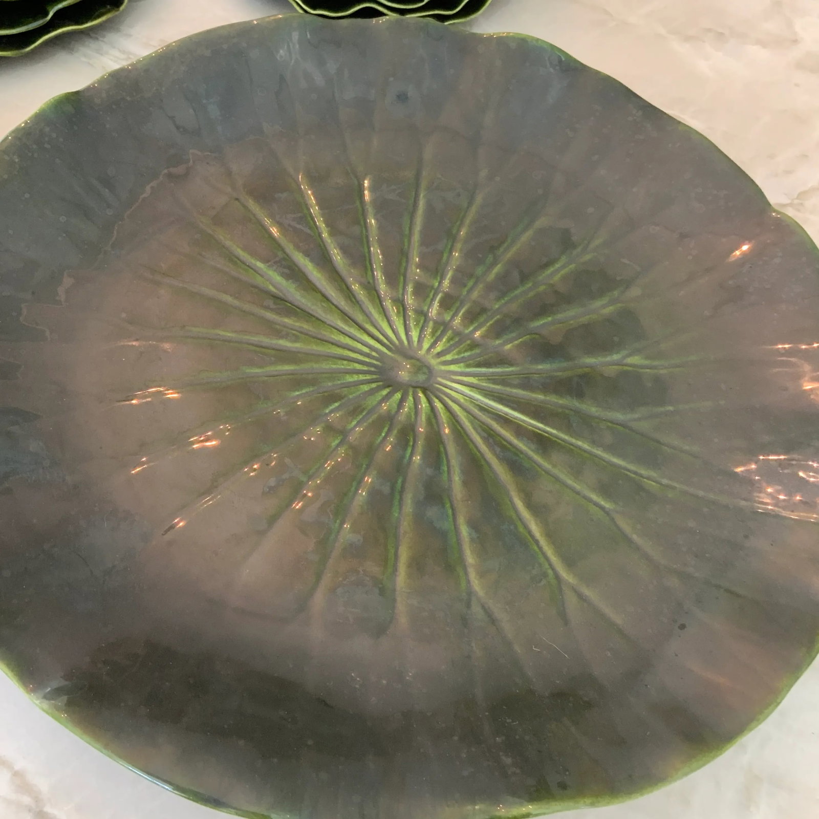 1970s Metlock Potteries "Lotus" by Poppytrail California Dark Green Tableware Set- 20 Pieces - 3