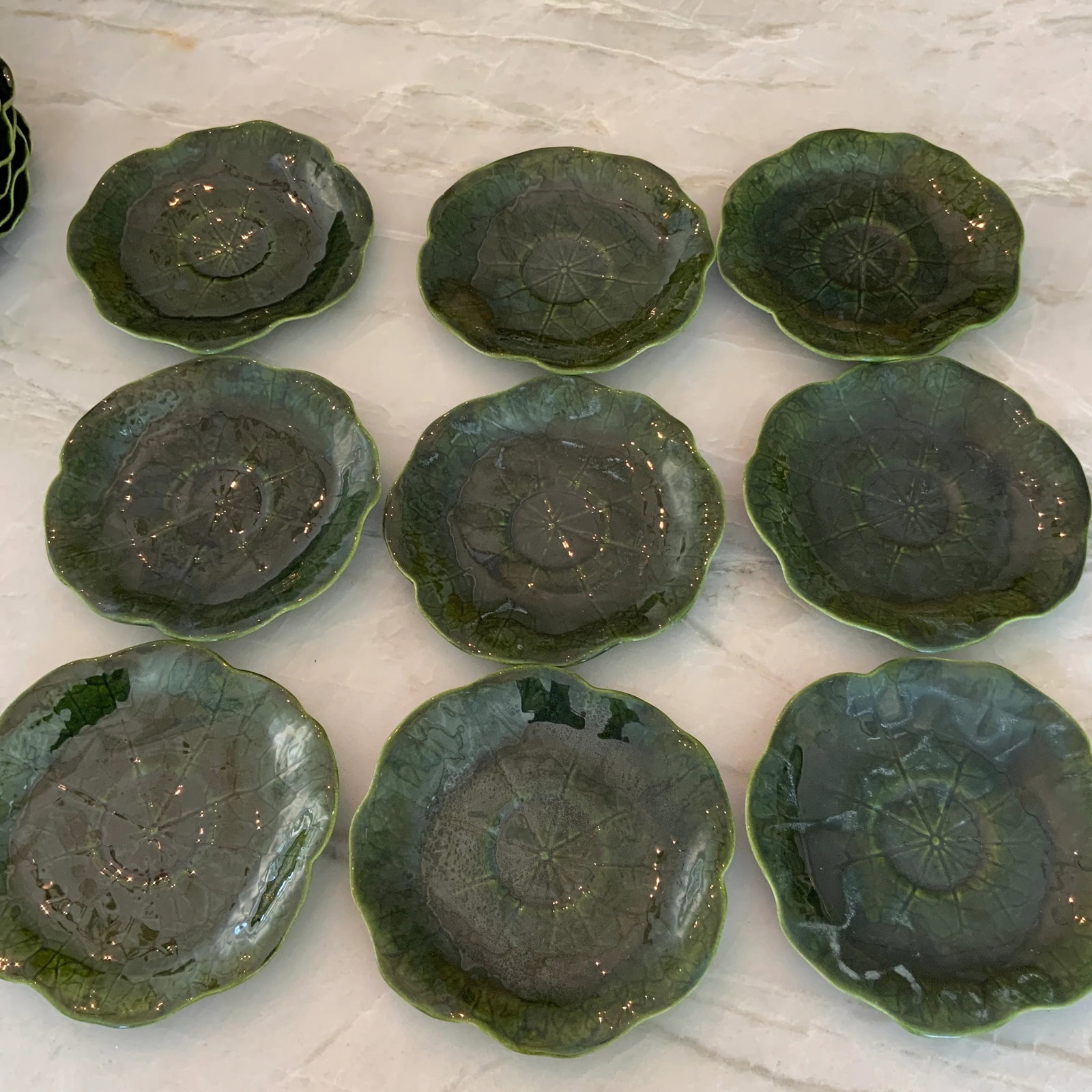 1970s Metlock Potteries "Lotus" by Poppytrail California Dark Green Tableware Set- 20 Pieces - 4