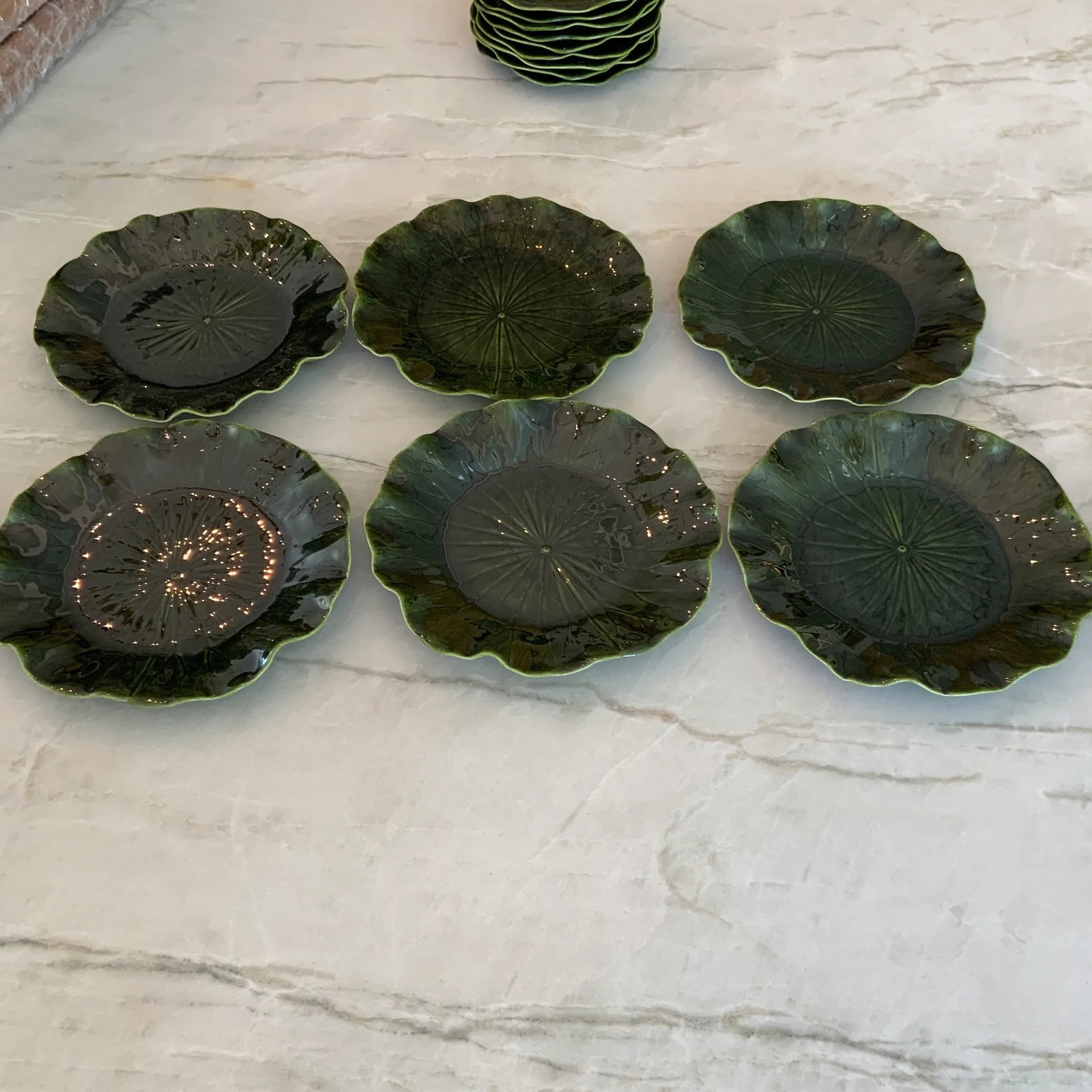 1970s Metlock Potteries "Lotus" by Poppytrail California Dark Green Tableware Set- 20 Pieces - 5