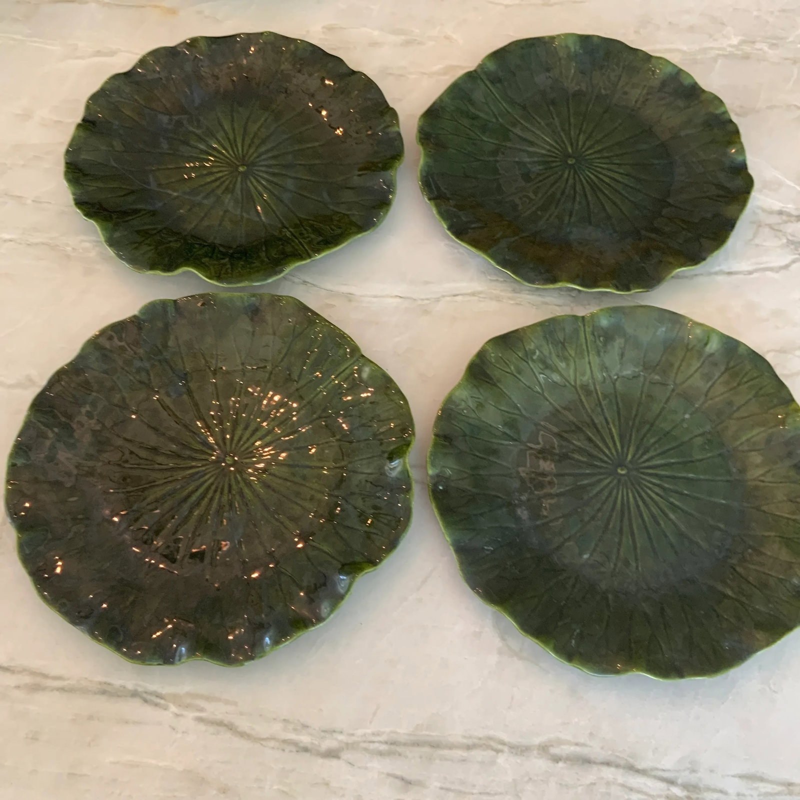 1970s Metlock Potteries "Lotus" by Poppytrail California Dark Green Tableware Set- 20 Pieces - 6