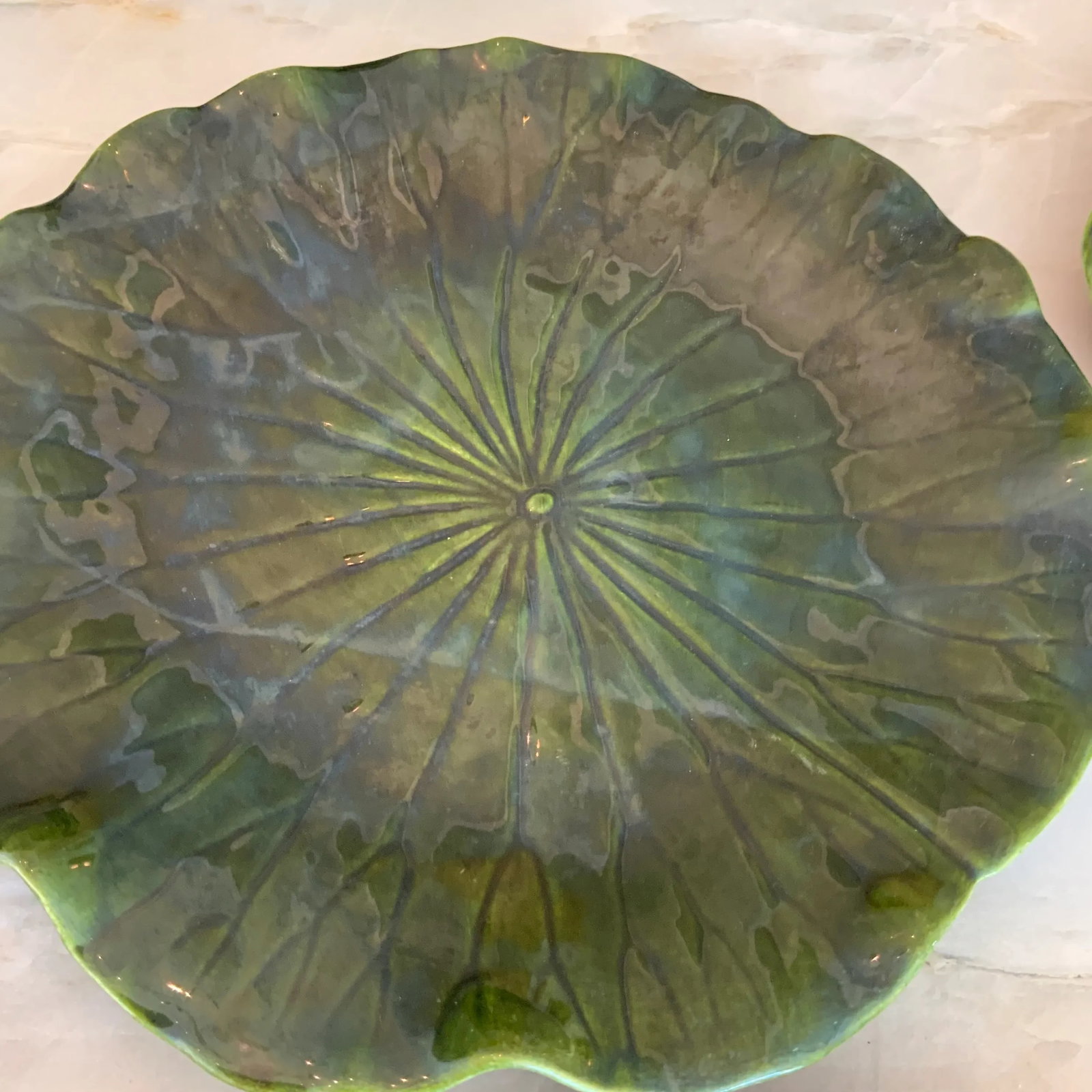 1970s Metlock Potteries "Lotus" by Poppytrail California Dark Green Tableware Set- 20 Pieces - 7