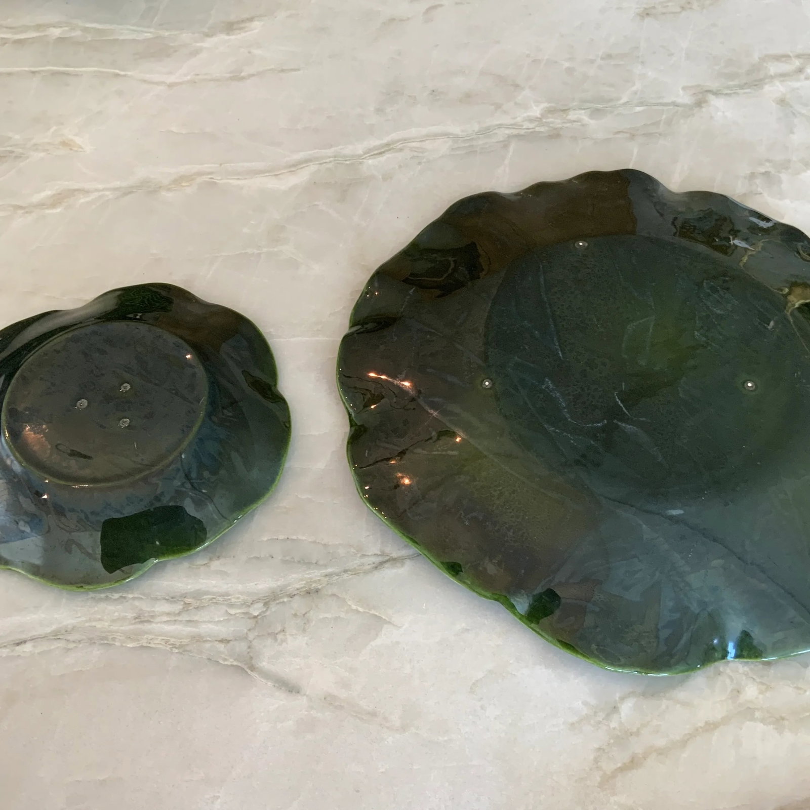 1970s Metlock Potteries "Lotus" by Poppytrail California Dark Green Tableware Set- 20 Pieces - 8