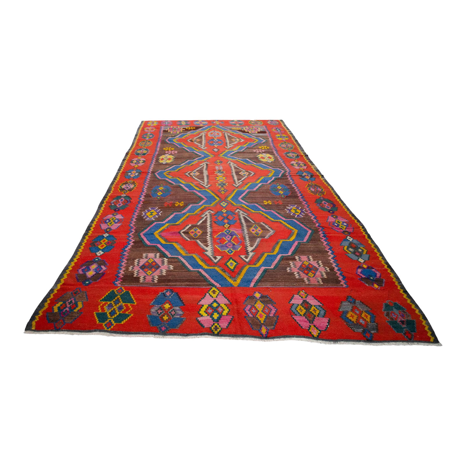 1990s Vintage Handwoven Turkish Kilim Rug Large Living Room Decor - 6"²11"³ X 13"² (1 of 15)
