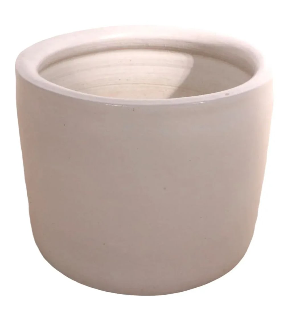 Large Mid Century White Planter Att. To Architectural Pottery - 9