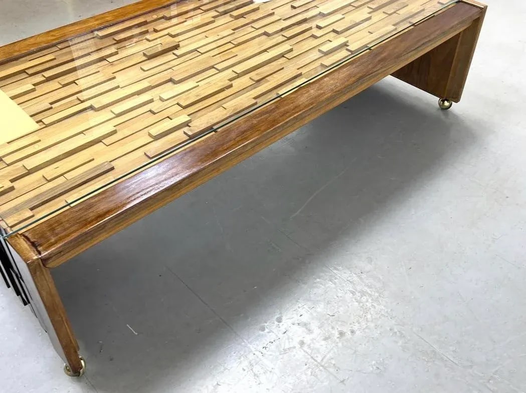 1960s Percival Lafer Sculptural Brazilian Brutalist Jacaranda Coffee Table - 10