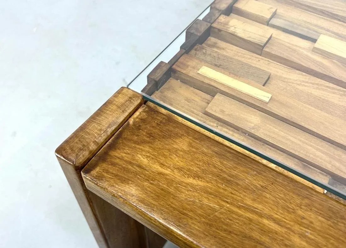 1960s Percival Lafer Sculptural Brazilian Brutalist Jacaranda Coffee Table - 11