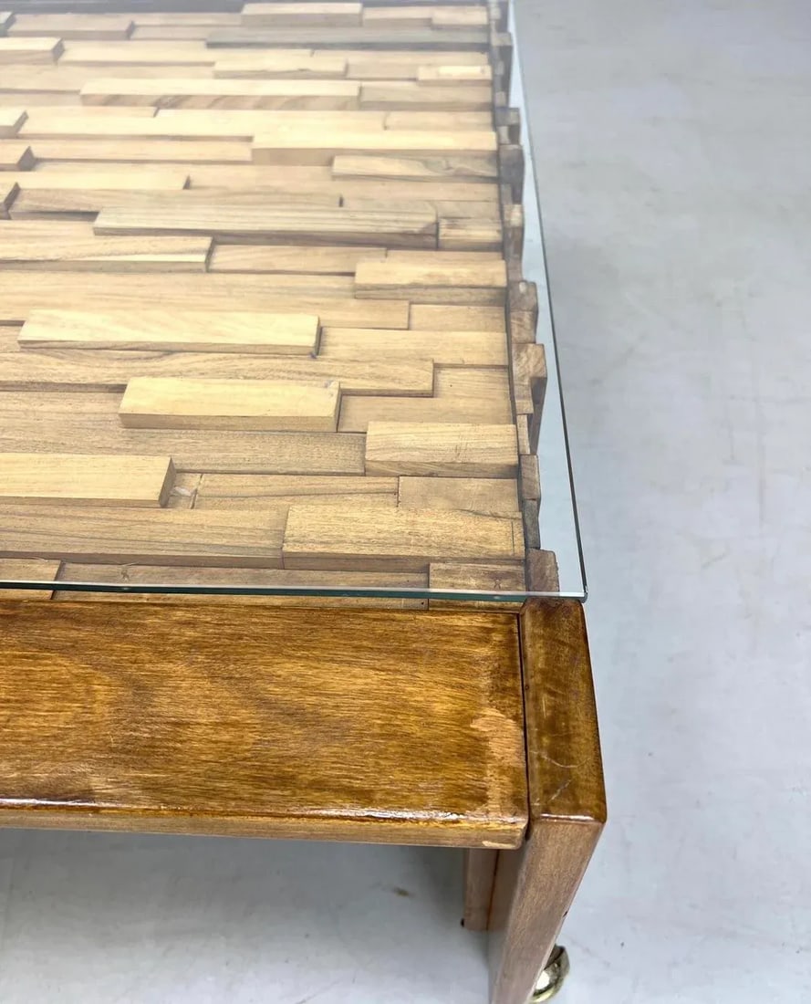 1960s Percival Lafer Sculptural Brazilian Brutalist Jacaranda Coffee Table - 12