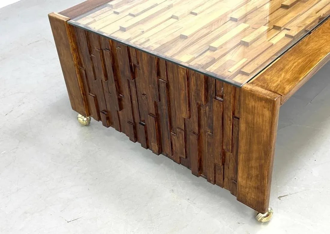 1960s Percival Lafer Sculptural Brazilian Brutalist Jacaranda Coffee Table - 4