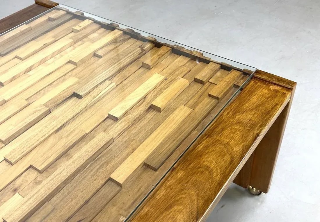 1960s Percival Lafer Sculptural Brazilian Brutalist Jacaranda Coffee Table - 5