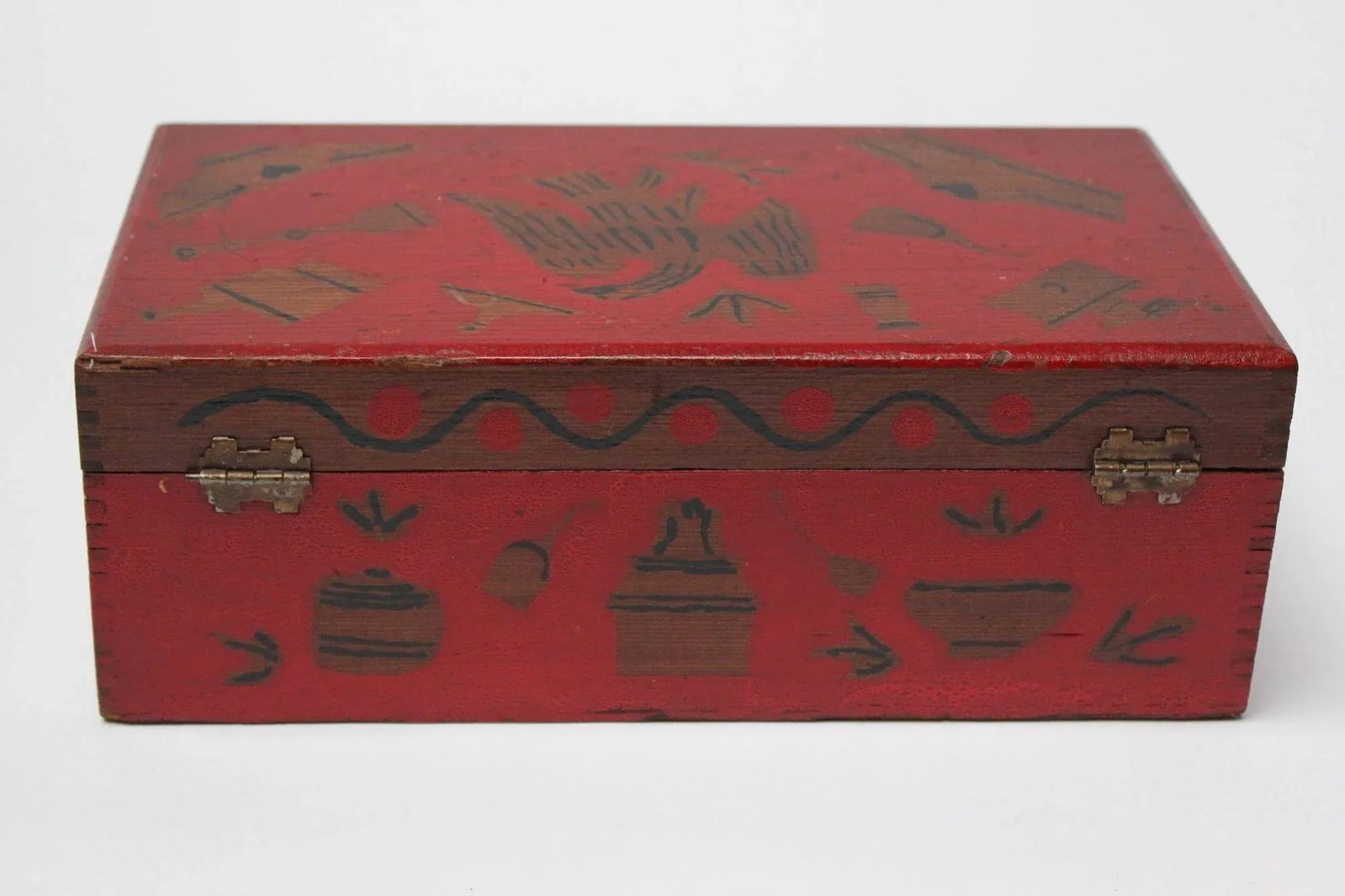 Early 20th Century Folk Art "American Eagle" Silhouette Decorative Box - 5