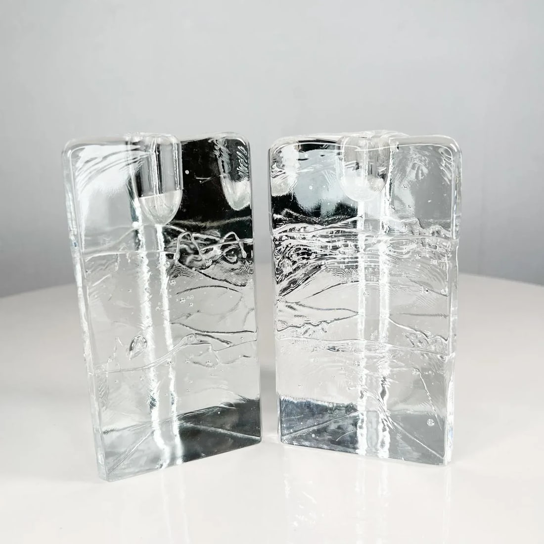 1970s Iittala Arkipelago Glass Icicle Candle Holders Timo Sarpaneva Finland - 6