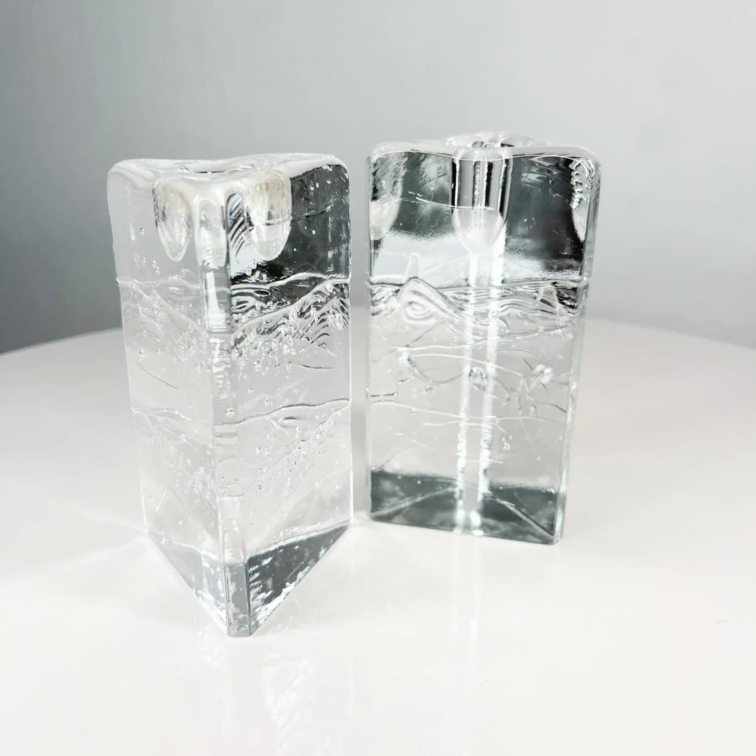 1970s Iittala Arkipelago Glass Icicle Candle Holders Timo Sarpaneva Finland - 7
