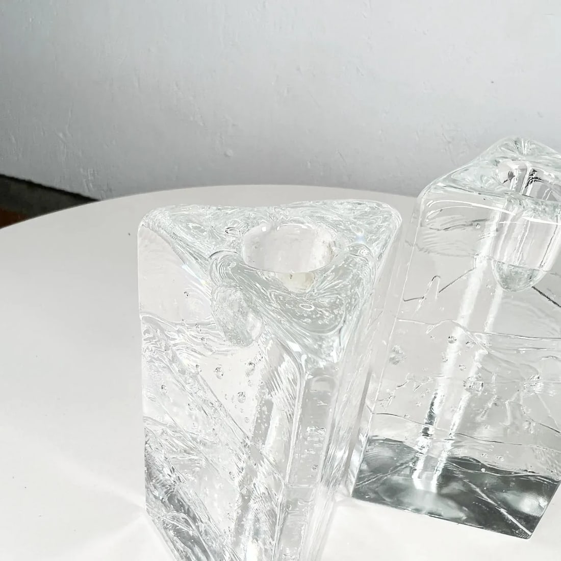 1970s Iittala Arkipelago Glass Icicle Candle Holders Timo Sarpaneva Finland - 8