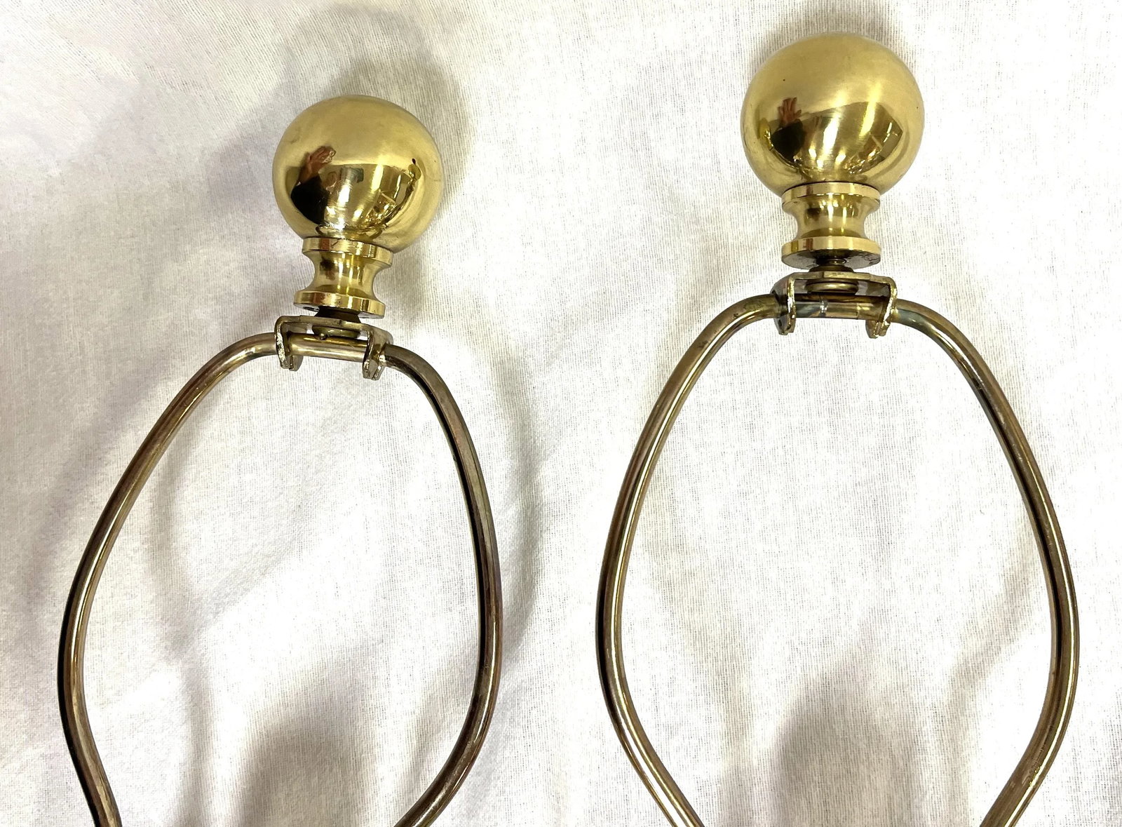 Vintage Hollywood Regency Brass and Cut Glass Candlestick Buffet Lamps- a Pair - 10