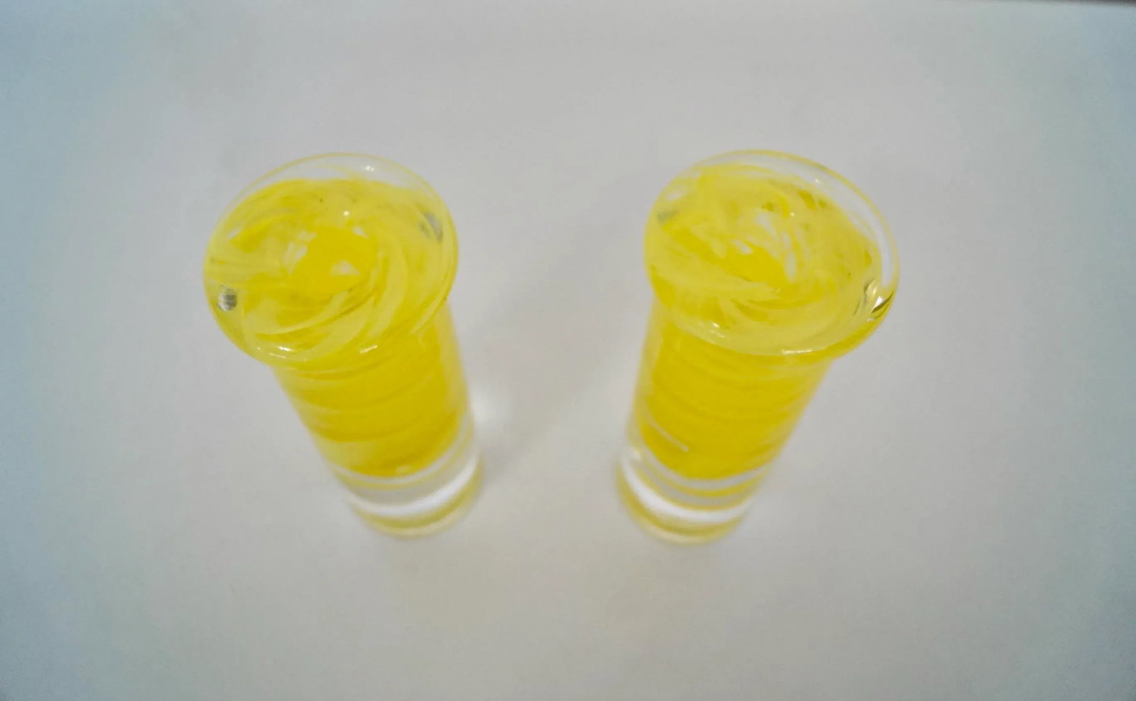 1970's Mid-Century Modern Pop Art Glass Candle Holders - a Pair - 11