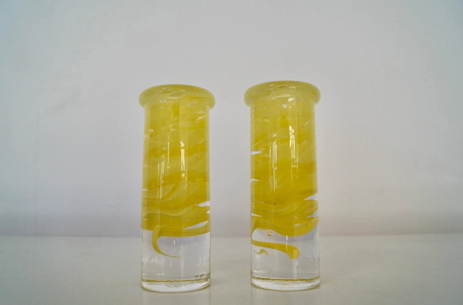 1970's Mid-Century Modern Pop Art Glass Candle Holders - a Pair - 13