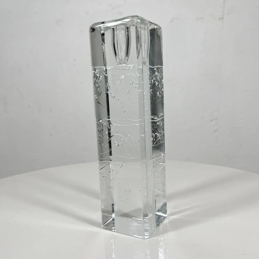 1970s Arkipelago Glass Icicle Candle Holder Timo Sarpaneva Iittala Finland - 2