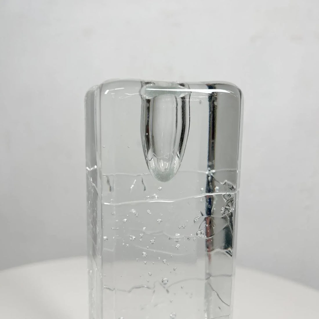 1970s Arkipelago Glass Icicle Candle Holder Timo Sarpaneva Iittala Finland - 3