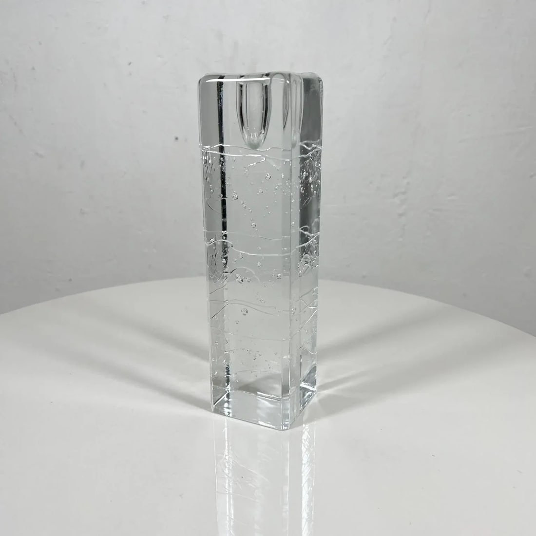 1970s Arkipelago Glass Icicle Candle Holder Timo Sarpaneva Iittala Finland - 5