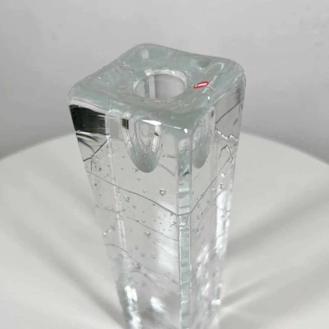 1970s Arkipelago Glass Icicle Candle Holder Timo Sarpaneva Iittala Finland - 6