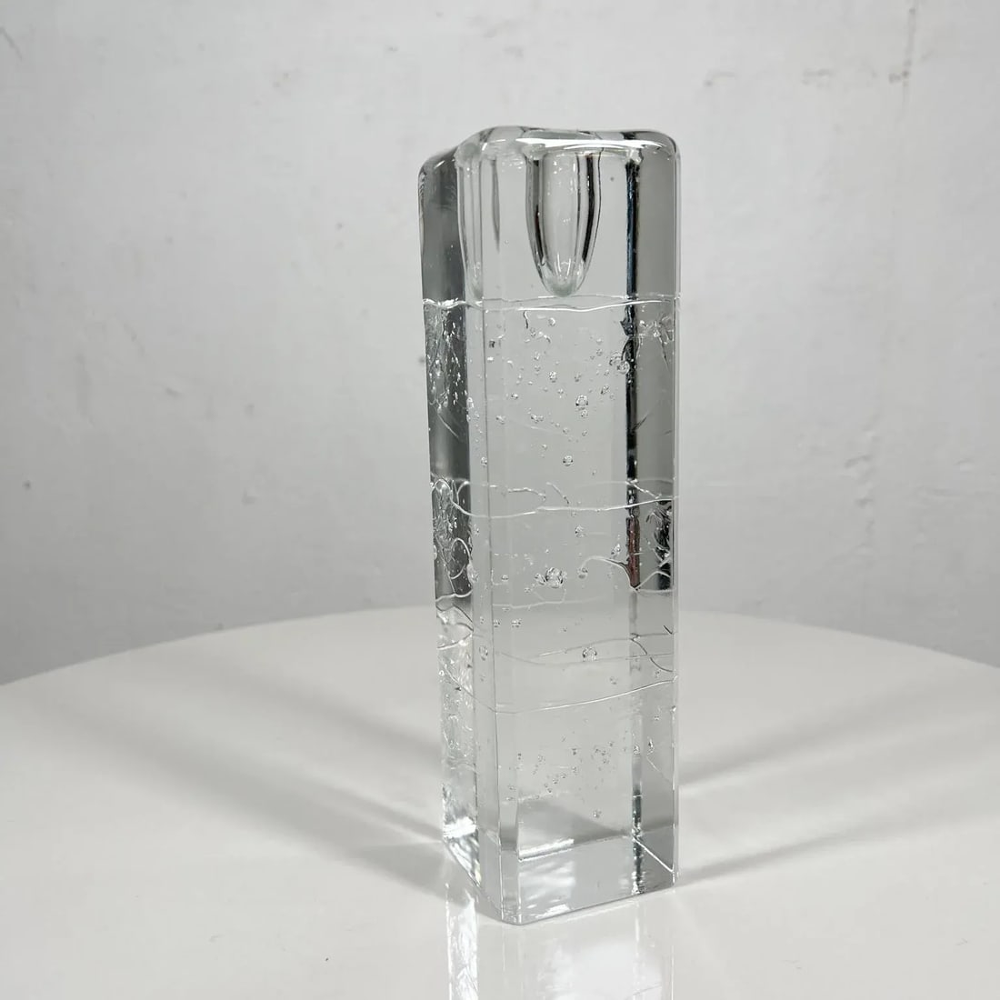 1970s Arkipelago Glass Icicle Candle Holder Timo Sarpaneva Iittala Finland - 7