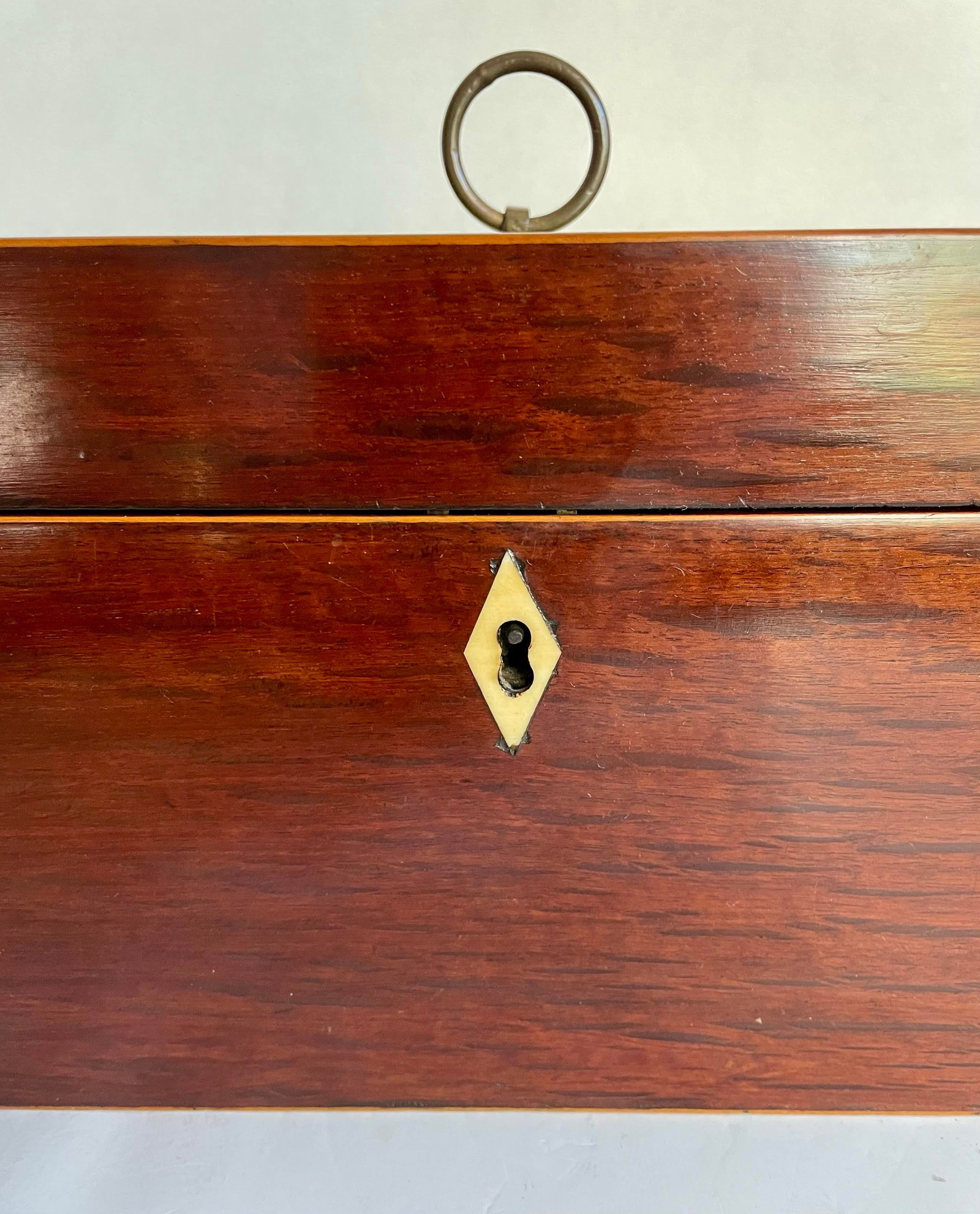 Mid-19th Century English Mahogany Tea Caddy Chest With Glass Mixing Bowl - 8