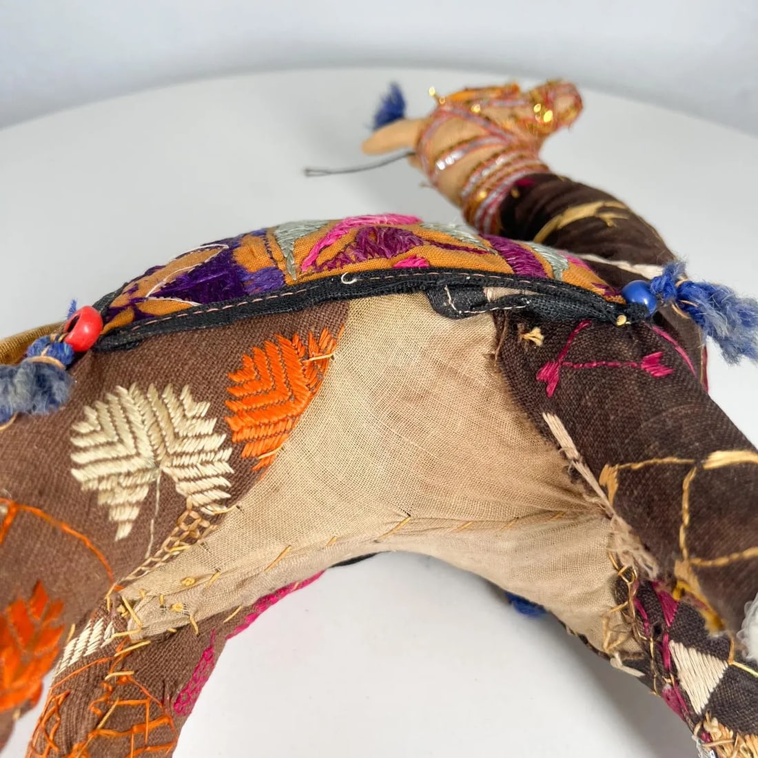 1970s Handcrafted Indian Raj Camel Folk Art Embroidered - 10