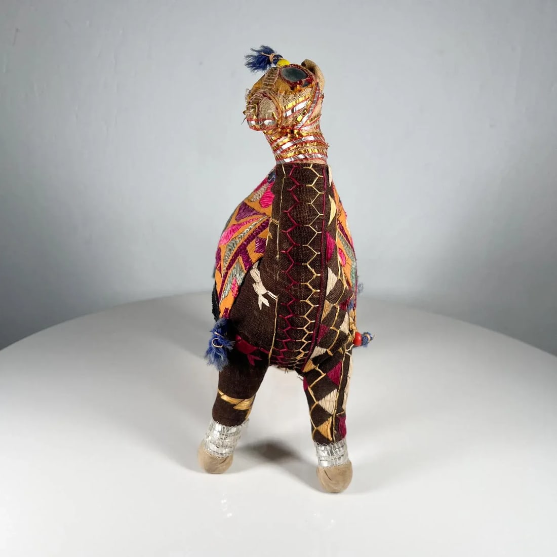 1970s Handcrafted Indian Raj Camel Folk Art Embroidered - 2
