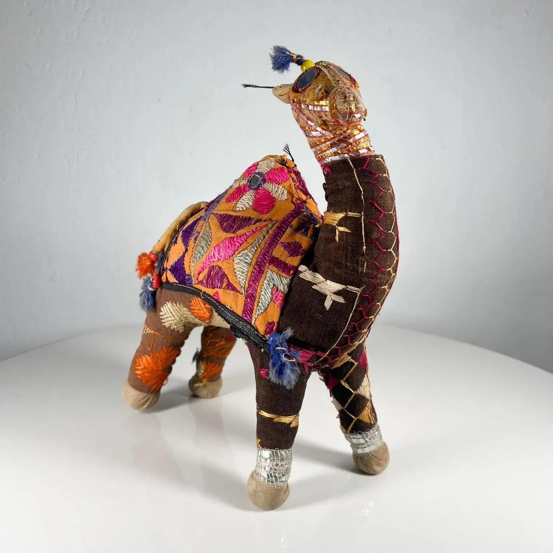 1970s Handcrafted Indian Raj Camel Folk Art Embroidered - 3