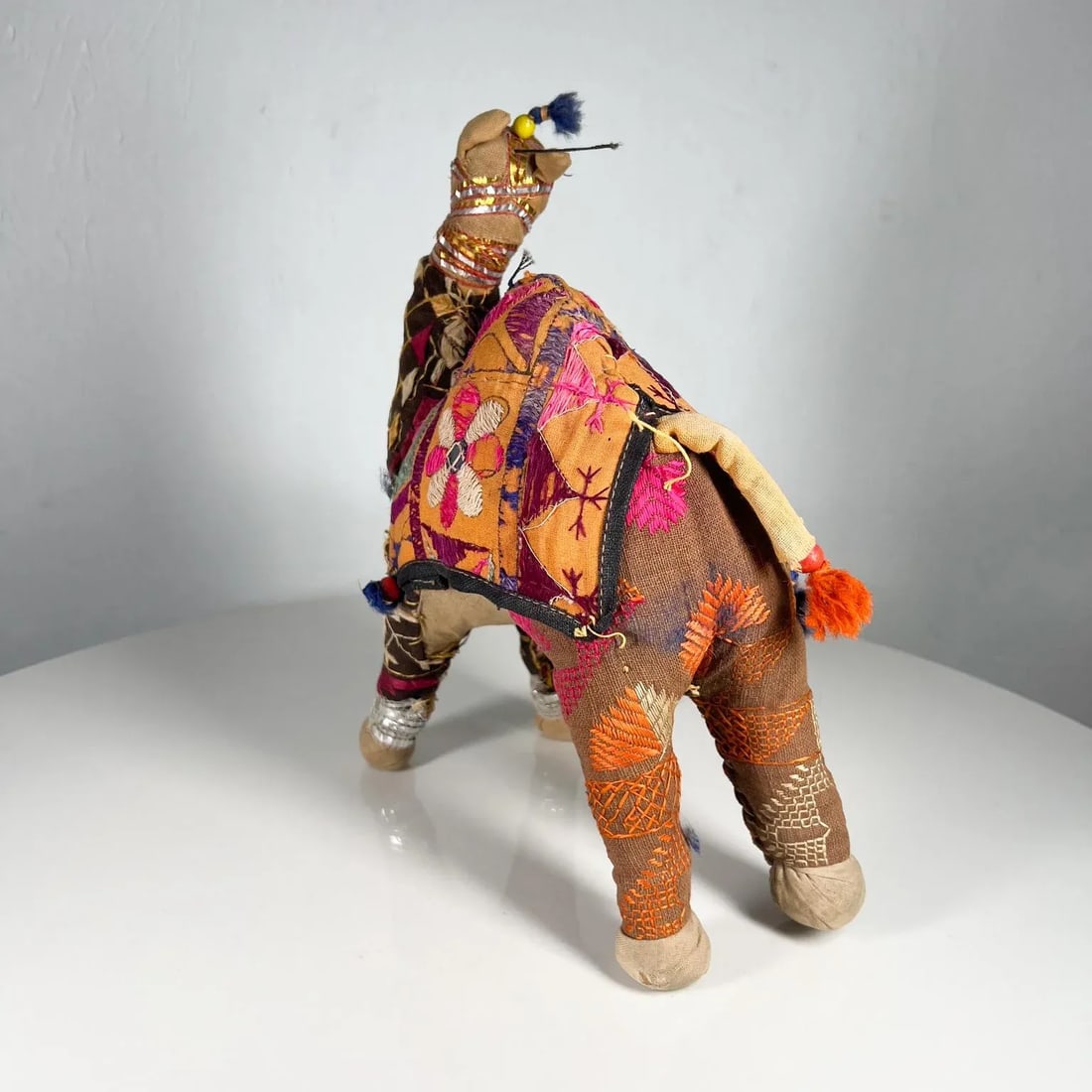 1970s Handcrafted Indian Raj Camel Folk Art Embroidered - 7