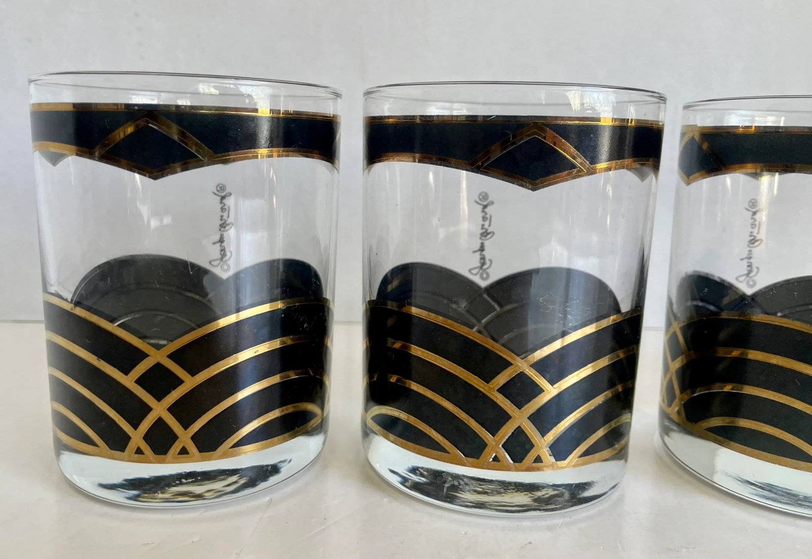 Vintage Georges Briard Art Deco Lowballs - Set of 4 - 10