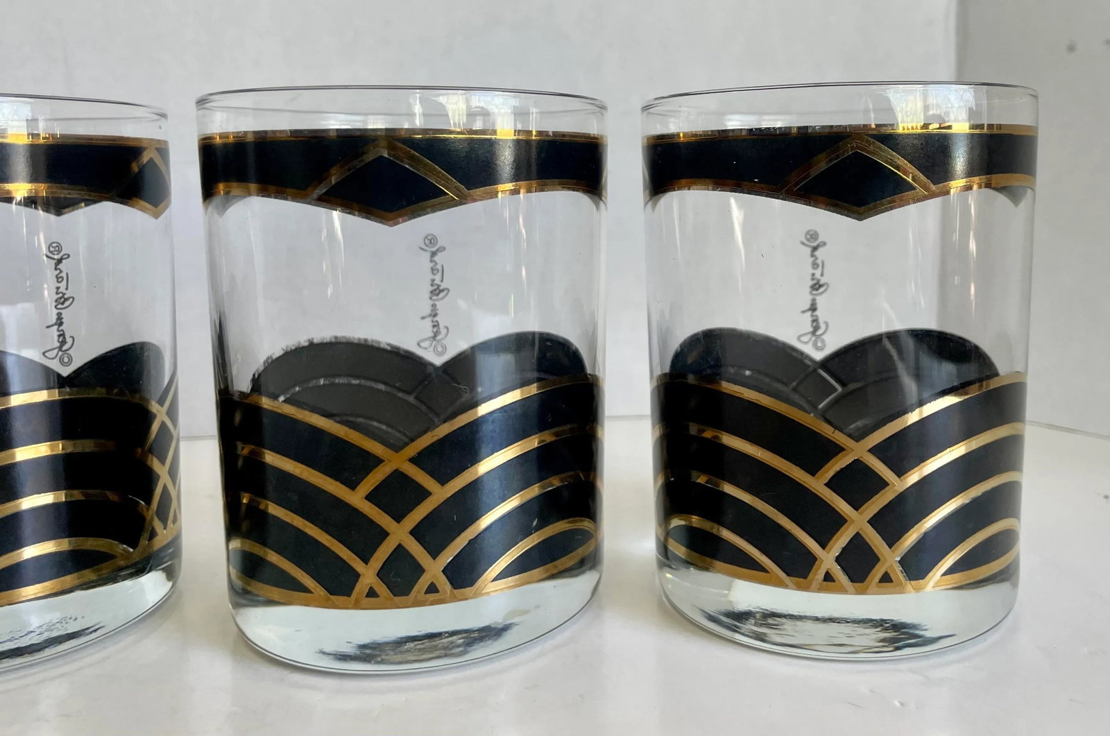 Vintage Georges Briard Art Deco Lowballs - Set of 4 - 11