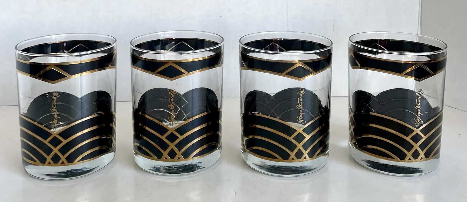Vintage Georges Briard Art Deco Lowballs - Set of 4 - 12
