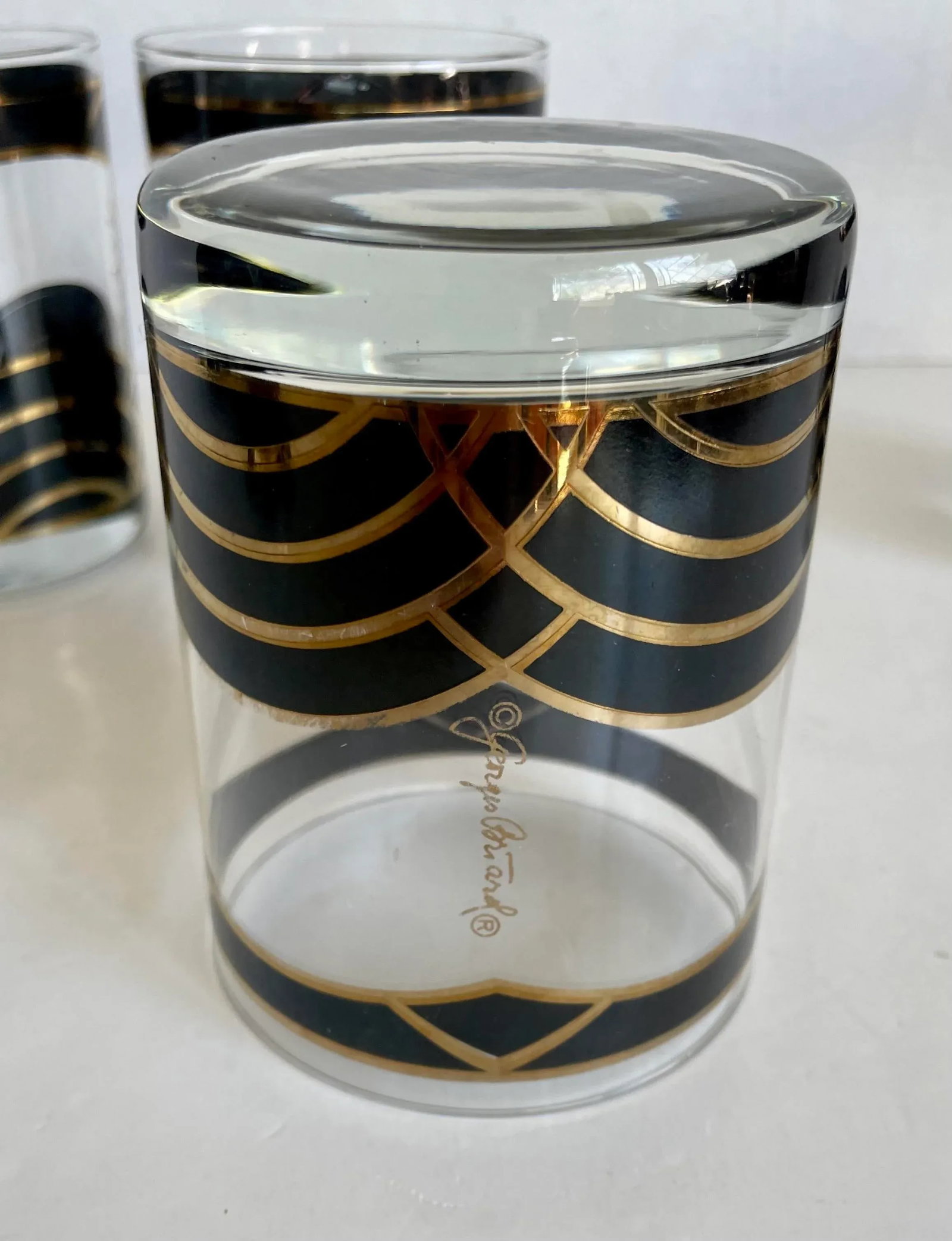 Vintage Georges Briard Art Deco Lowballs - Set of 4 - 8