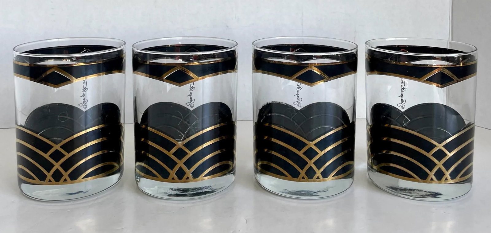 Vintage Georges Briard Art Deco Lowballs - Set of 4 - 9