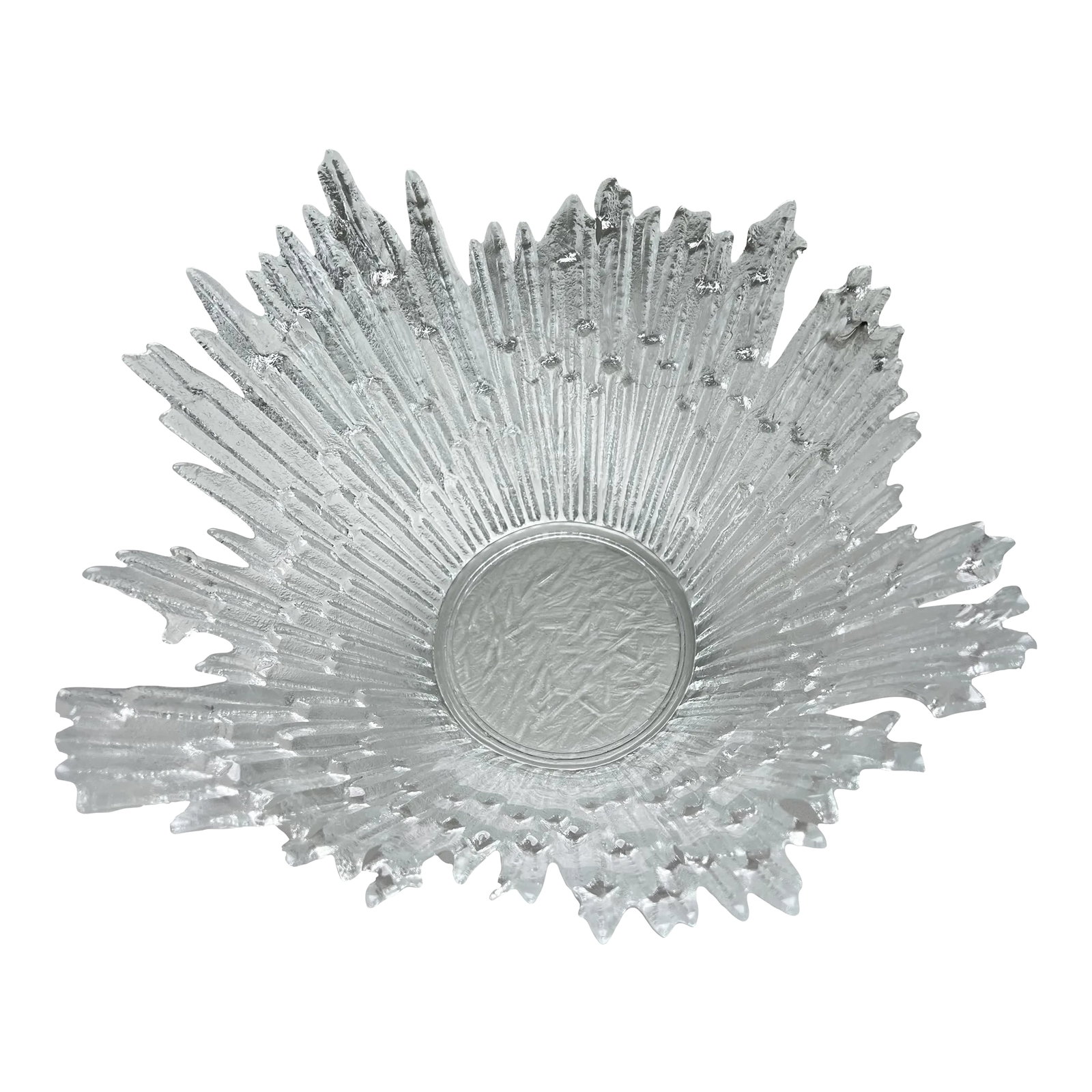 1970s Vintage Ice Crystal Bowl: Gorgeous bowl in the form of ice crystals. Very detailed bowl from the 70s in perfect condition. Looks just like ice! This bowl would make a great statement piece on an entry table or actually use it 